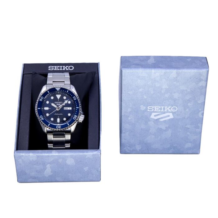 Seiko 5 Sports Automatic Analog Blue Dial Silver Steel Strap Watch For Men - SRPD51K1 - Image 5